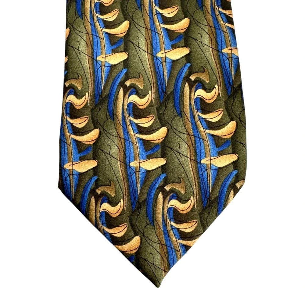 Cocktail Colors Men's Multicolor Abstract Peacock Novelty Neck Tie 100% Silk